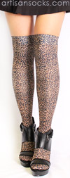Leopard Print Over the Knee Socks by Celeste Stein