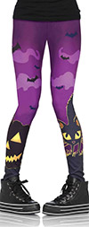 Scaredy Cat Purple Leggings
