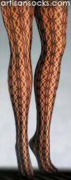 Black Mary Jane Patterned Lace Tights