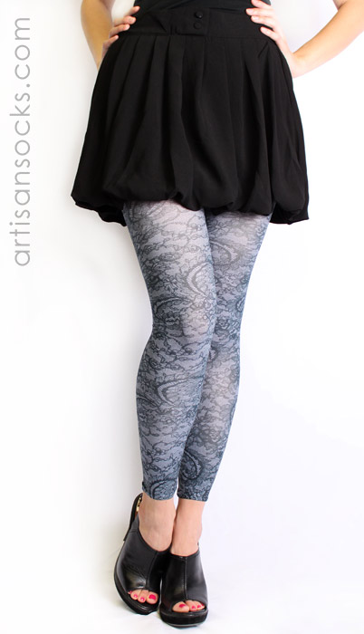 Winter Patterned Footless Tights Woodland Tights Available Plus Size 