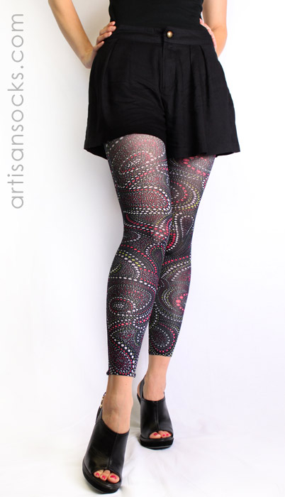 PAISLEY LACE LEGGINGS Womens Lace Printed Leggings Lace Pattern