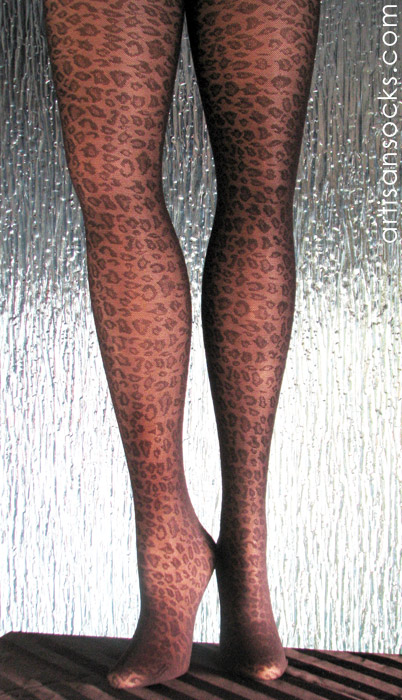 Sheer Black Leopard Print Plus Size Pantyhose
